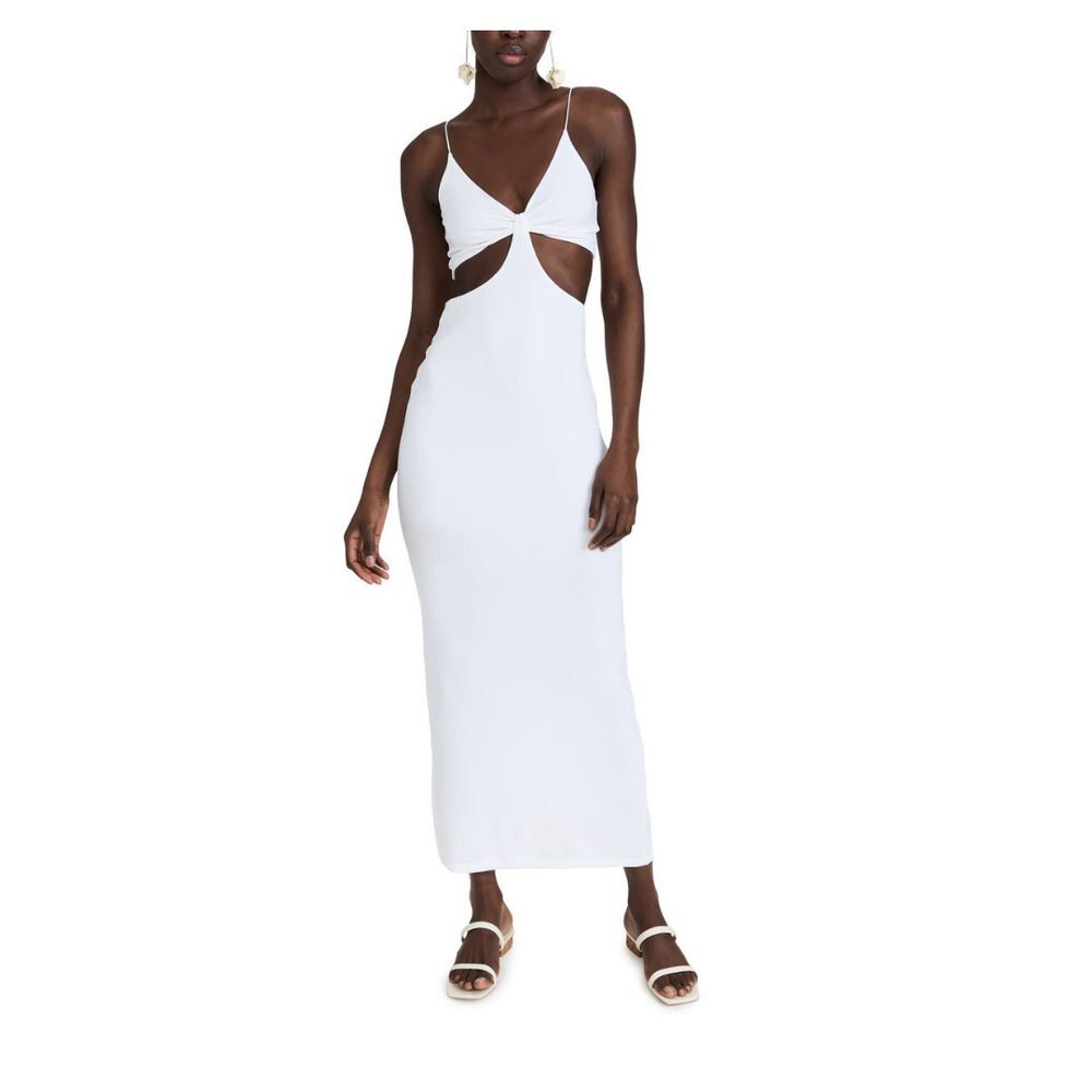 Alice + Olivia Havana Cutout Maxi Dress White Size 6 Knot Front
